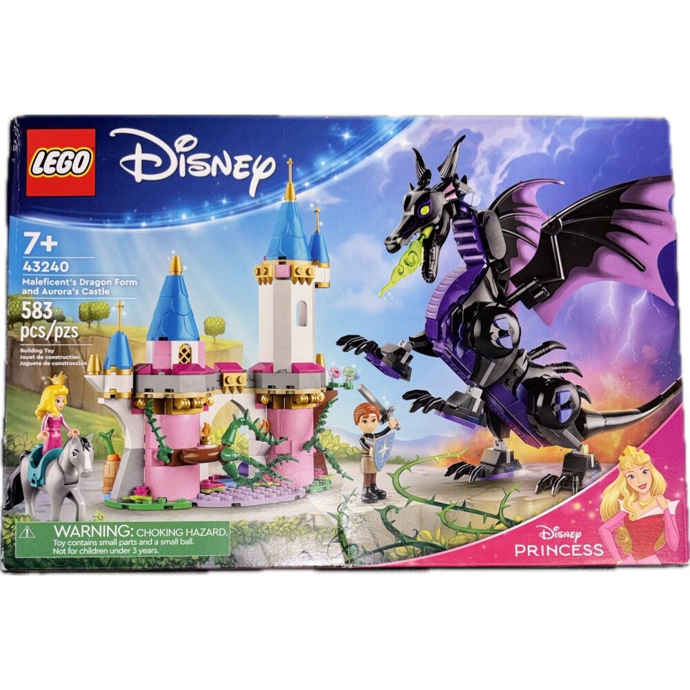 LEGO® Disney Maleficent’s Dragon Form & Aurora's Castle Set 43240 New Sealed